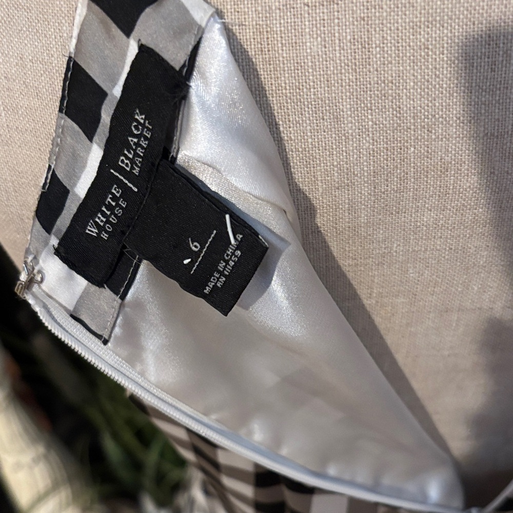 Chic Black and White Gingham Midi Dress - Picture 3 of 5